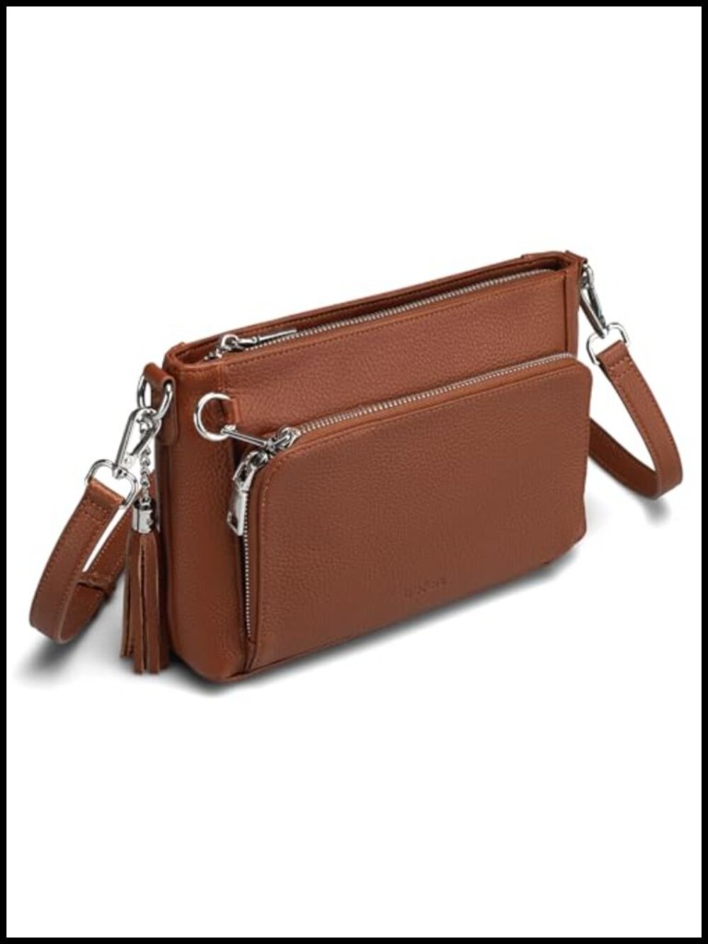 Genuine Leather Anti Theft Crossbody Bag Built In Wallet RFID Protection